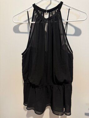 Express Black Sheer Halter Top • Size M • Excellent Condition